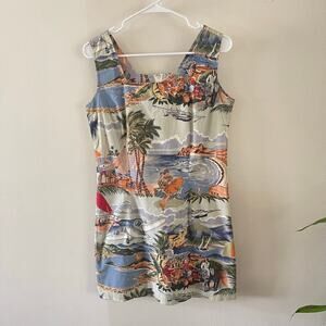 Reyn Spooner Hawaiian Dress Womens Small Multicolor Mini Tropical Sundress FLAW